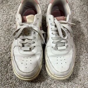 White and Pink Sneakers